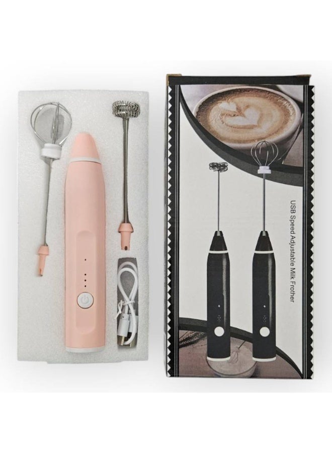 مضرب نسكافيه الاصدار الجديد موتور قوي شحن تايب سي لعمل فوم و رغوة حليب ٣ سرعات اللون روز - Image 5